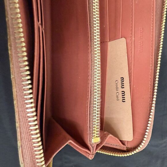 Auth MIU MIU Wallet Crocodile Embossed Leather Long Wallet Womens - Picture 5 of 9